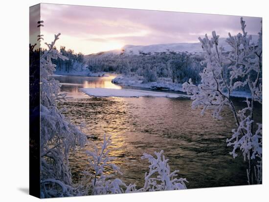 Snowy Riverscape, Vindelfjallen Nr, Umea, Sweden-Christer Fredriksson-Stretched Canvas