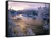 Snowy Riverscape, Vindelfjallen Nr, Umea, Sweden-Christer Fredriksson-Framed Stretched Canvas