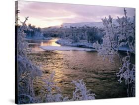 Snowy Riverscape, Vindelfjallen Nr, Umea, Sweden-Christer Fredriksson-Stretched Canvas