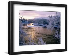 Snowy Riverscape, Vindelfjallen Nr, Umea, Sweden-Christer Fredriksson-Framed Photographic Print