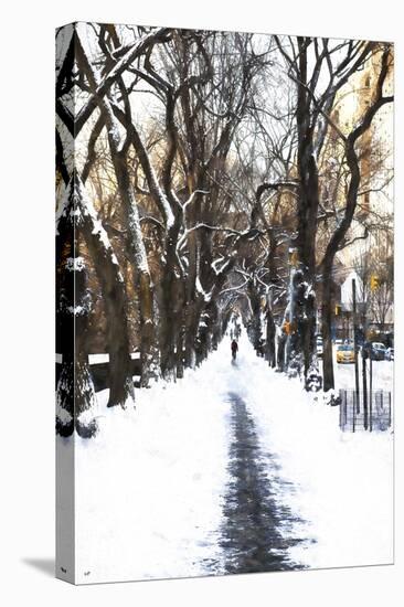 Snowy road Central Park-Philippe Hugonnard-Stretched Canvas