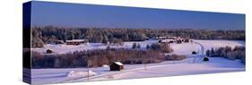 Snowy Rural Landscape Oestra Tavelsjoe Sweden-null-Stretched Canvas