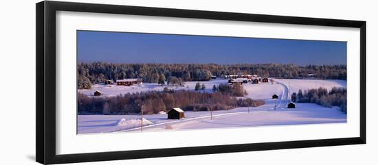 Snowy Rural Landscape Oestra Tavelsjoe Sweden-null-Framed Photographic Print