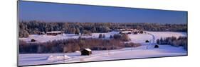 Snowy Rural Landscape Oestra Tavelsjoe Sweden-null-Mounted Photographic Print