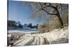 Snowy scene from Lower Brockhampton, Herefordshire, England, UK, December.-Will Watson-Stretched Canvas