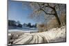 Snowy scene from Lower Brockhampton, Herefordshire, England, UK, December.-Will Watson-Mounted Photographic Print