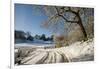 Snowy scene from Lower Brockhampton, Herefordshire, England, UK, December.-Will Watson-Framed Photographic Print