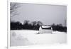 Snowy Scene in Sag Harbor NY b/w-null-Framed Photo