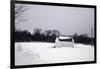 Snowy Scene in Sag Harbor NY b/w-null-Framed Photo