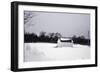 Snowy Scene in Sag Harbor NY b/w-null-Framed Photo