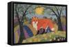 Snowy Spring Fox-K.C. Grapes-Framed Stretched Canvas