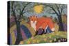 Snowy Spring Fox-K.C. Grapes-Stretched Canvas