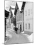 Snowy Street, Hallstat, Austria-Walter Bibikow-Mounted Premium Photographic Print