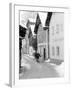 Snowy Street, Hallstat, Austria-Walter Bibikow-Framed Photographic Print