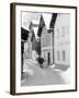 Snowy Street, Hallstat, Austria-Walter Bibikow-Framed Photographic Print