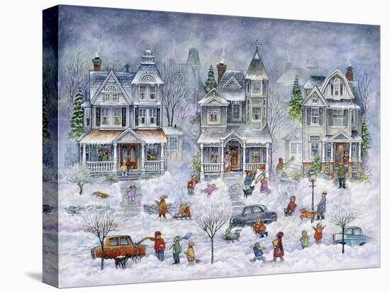 Snowy Streets-Bill Bell-Stretched Canvas