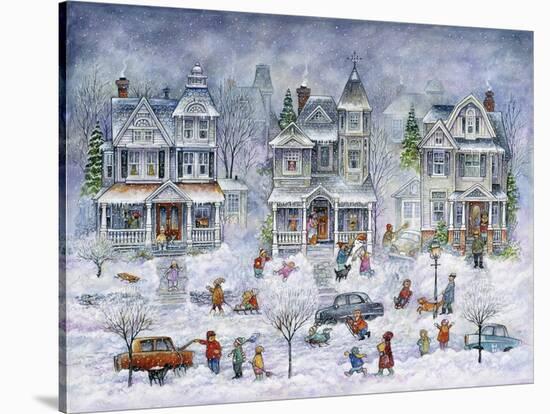 Snowy Streets-Bill Bell-Stretched Canvas