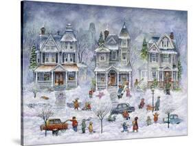 Snowy Streets-Bill Bell-Stretched Canvas
