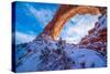 Snowy Sunset at North Window, Arches National Park, Utah Windows Section-Tom Till-Stretched Canvas
