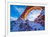 Snowy Sunset at North Window, Arches National Park, Utah Windows Section-Tom Till-Framed Photographic Print