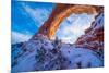 Snowy Sunset at North Window, Arches National Park, Utah Windows Section-Tom Till-Mounted Photographic Print