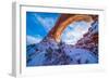 Snowy Sunset at North Window, Arches National Park, Utah Windows Section-Tom Till-Framed Photographic Print