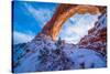 Snowy Sunset at North Window, Arches National Park, Utah Windows Section-Tom Till-Stretched Canvas