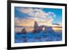 Snowy Sunset at Turret Arch, Arches National Park, Utah Windows Section-Tom Till-Framed Photographic Print