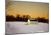 Snowy Sunset in Sag Harbor NY-null-Mounted Poster