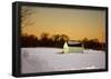 Snowy Sunset in Sag Harbor NY-null-Framed Poster