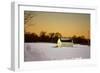 Snowy Sunset in Sag Harbor NY-null-Framed Photo