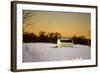 Snowy Sunset in Sag Harbor NY-null-Framed Photo