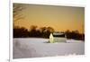 Snowy Sunset in Sag Harbor NY-null-Framed Photo