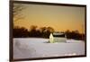 Snowy Sunset in Sag Harbor NY-null-Framed Photo