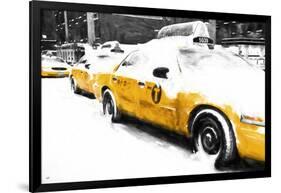 Snowy Taxis-Philippe Hugonnard-Framed Giclee Print