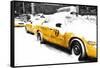 Snowy Taxis-Philippe Hugonnard-Framed Stretched Canvas