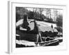 Snowy Thatched Cottages-null-Framed Photographic Print