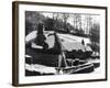 Snowy Thatched Cottages-null-Framed Photographic Print