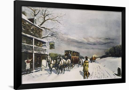 Snowy Turnpike, 1795-Carl Rakeman-Framed Giclee Print