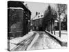 Snowy Victorian Houses-null-Stretched Canvas