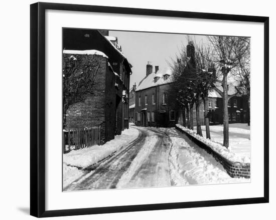Snowy Victorian Houses-null-Framed Photographic Print