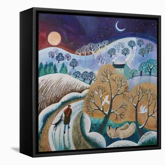 Snowy Winter Walk, 2017-Lisa Graa Jensen-Framed Stretched Canvas