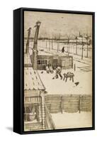 Snowy Yard-Vincent van Gogh-Framed Stretched Canvas