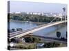 Snp Bridge Spans Danube River, Bratislava-Richard Nebesky-Stretched Canvas