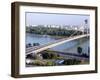 Snp Bridge Spans Danube River, Bratislava-Richard Nebesky-Framed Photographic Print