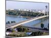 Snp Bridge Spans Danube River, Bratislava-Richard Nebesky-Mounted Photographic Print