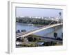 Snp Bridge Spans Danube River, Bratislava-Richard Nebesky-Framed Photographic Print