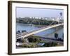 Snp Bridge Spans Danube River, Bratislava-Richard Nebesky-Framed Photographic Print