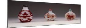 Snuff Bottles in Milky Glass Decorated in Red, Yangzhou School-null-Mounted Giclee Print