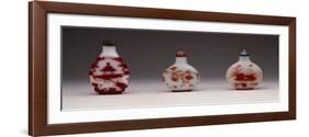 Snuff Bottles in Milky Glass Decorated in Red, Yangzhou School-null-Framed Giclee Print